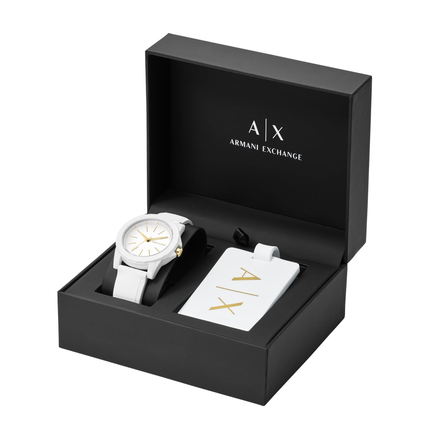 Armani Exchange Silicone Analog White Dial Women's Watch-Ax7126