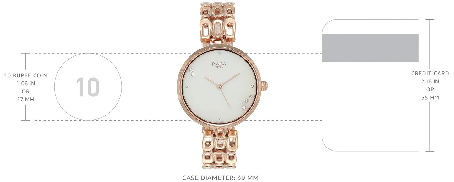 Titan Raga Chic Mother of Pearl Dial Women Analog Watch with Metal Strap-NS2659WM01/NT2659WM01