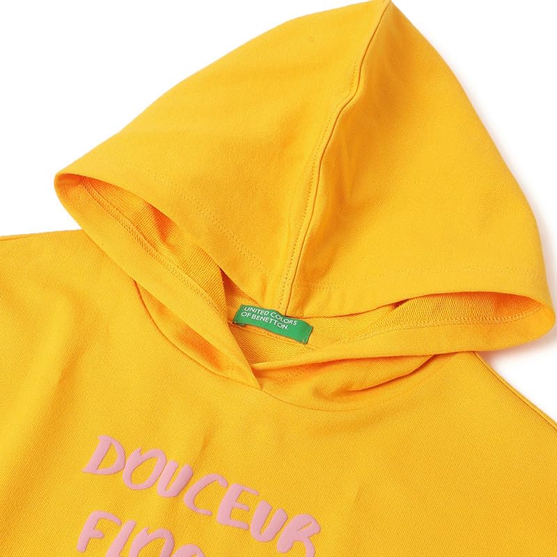 United Colors of Benetton Regular Fit Hooded Neck Floral Vase in Plutch Sweatshirt