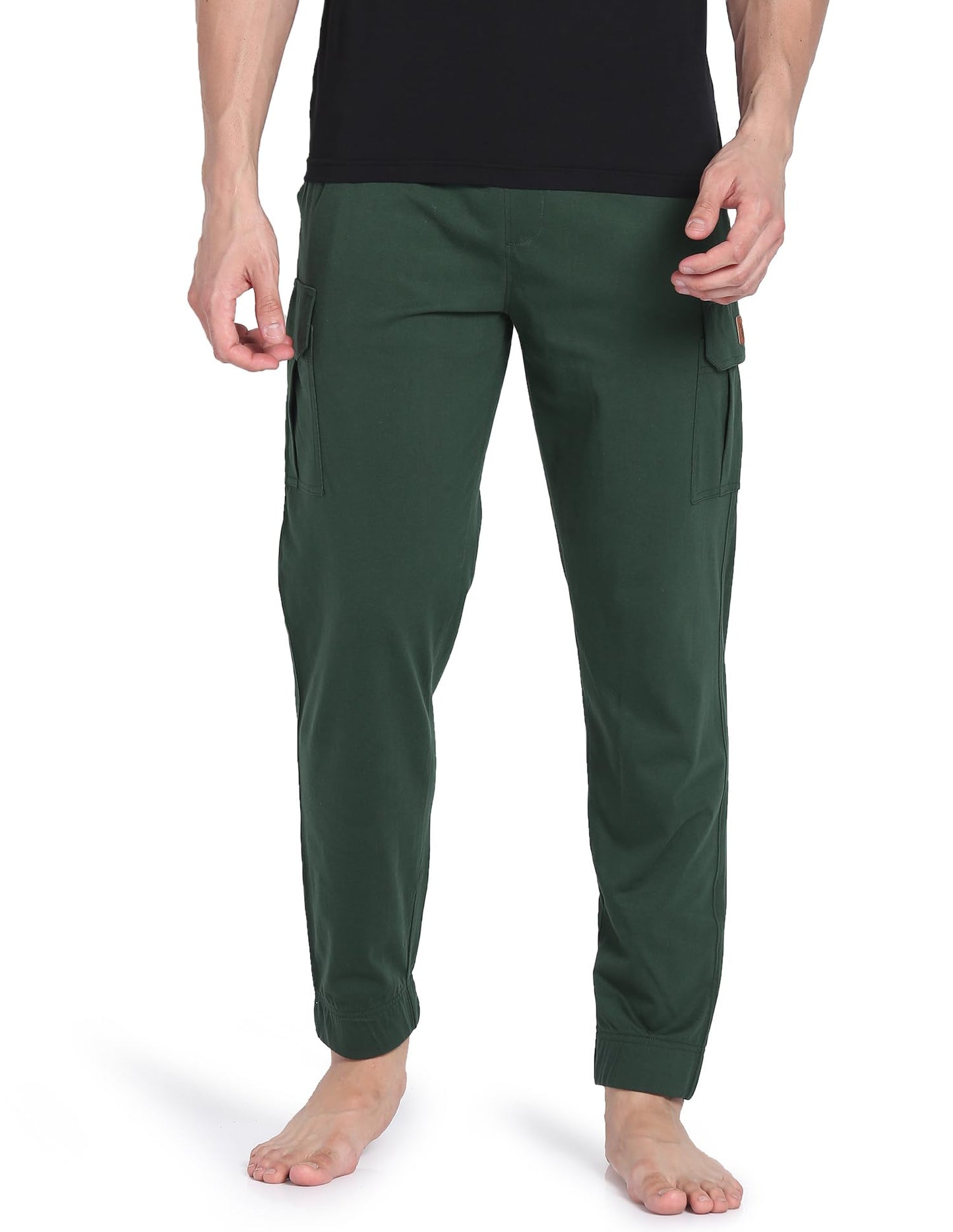 U.S. POLO ASSN.. Mens OJ002 Cargo Utility Lounge Joggers(OJ002-PL_Bottle Green_XL)
