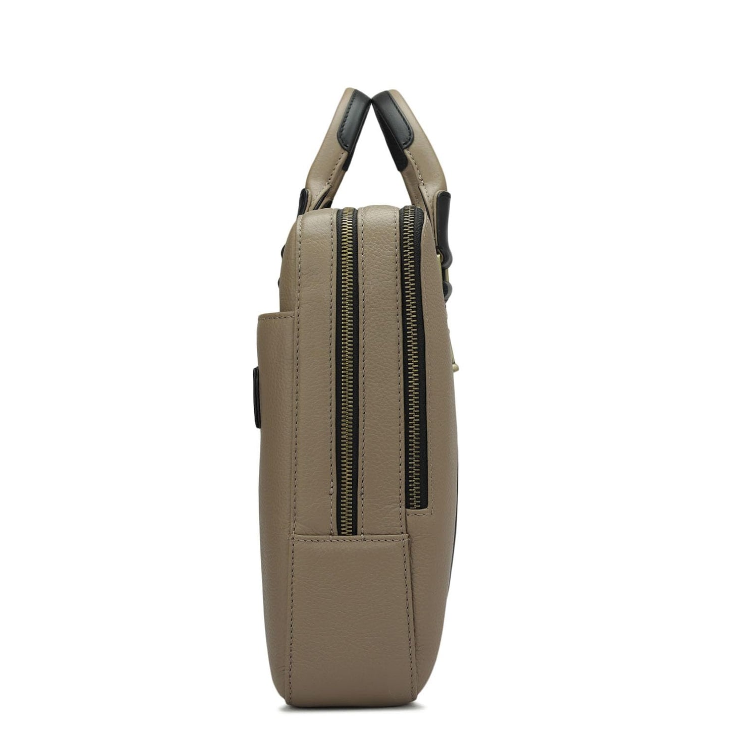 Da Milano Leather Laptop Bag for Men & for Women - Fits Upto 14" Laptop - Greyish Taupe