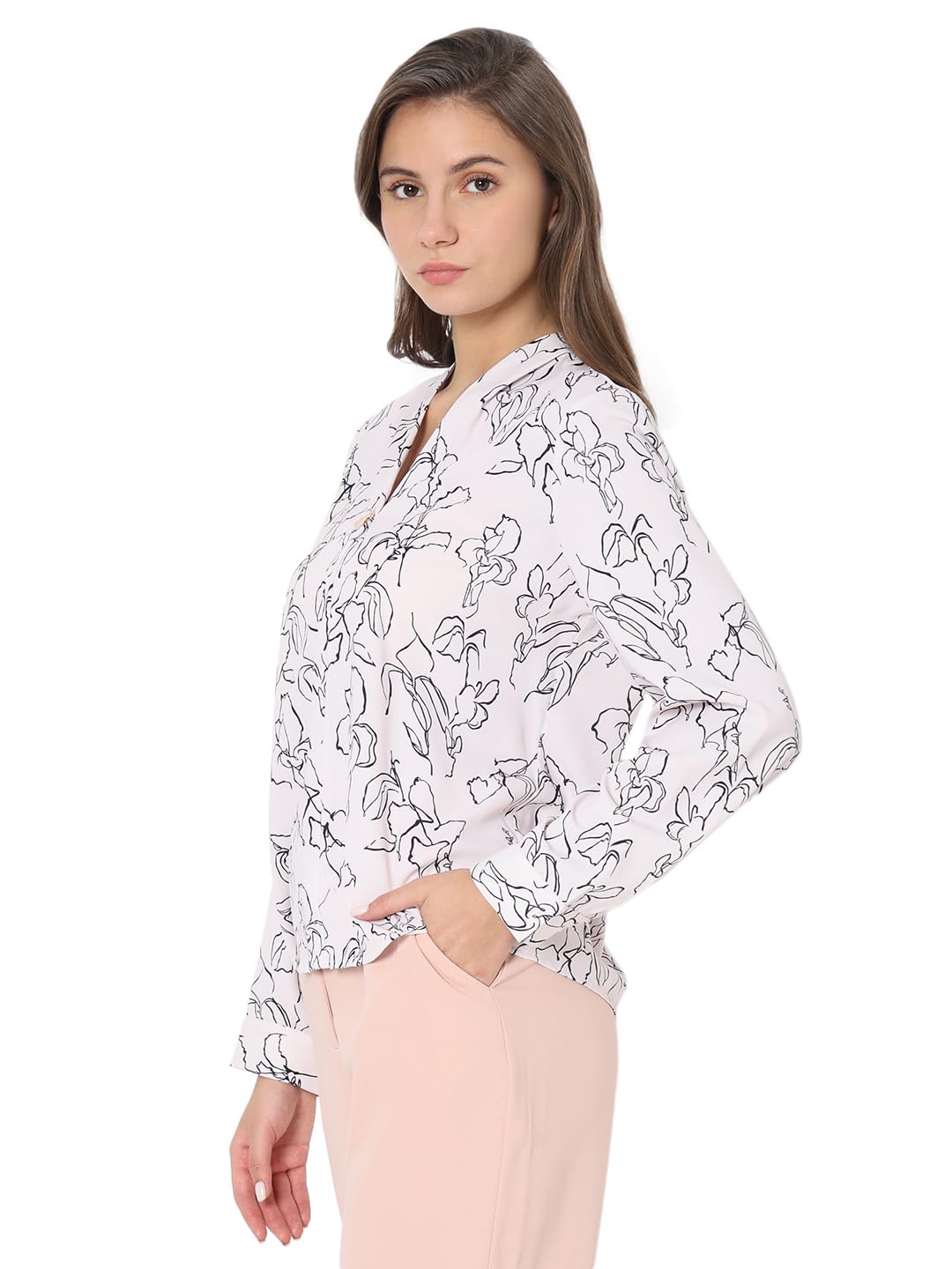 Vero Moda Women's Floral Relaxed Fit T-Shirt (10317933-Soft Pink_Soft