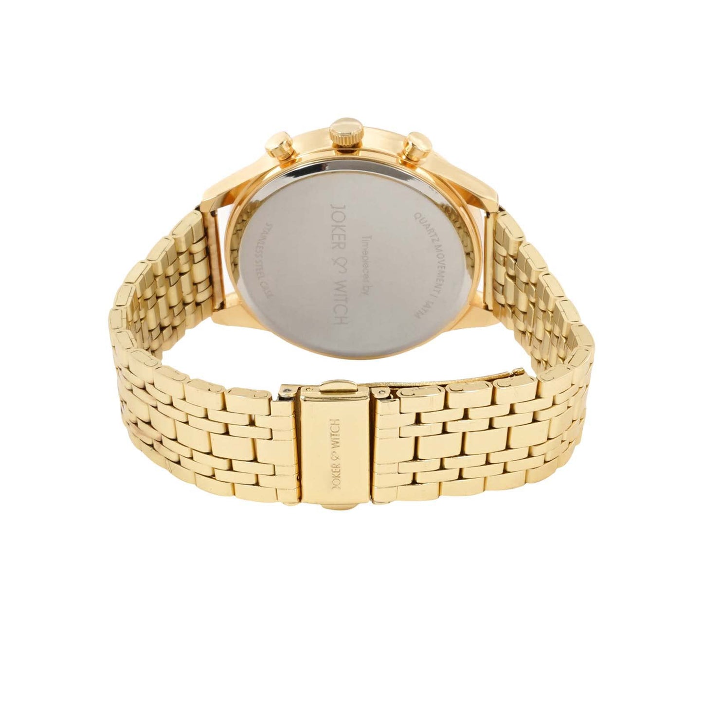 Joker & Witch Cruz 42mm White Dial 20mm Gold Stainless Steel Strap Watch for Men