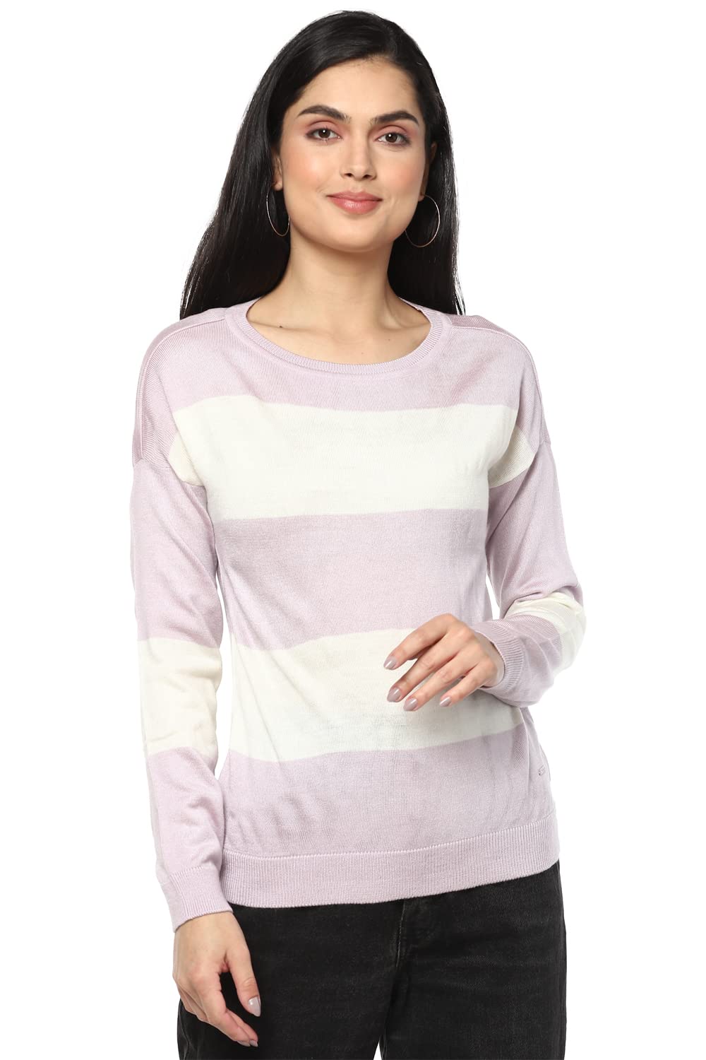 Van Heusen Woman Women's Acrylic Casual Sweater (VWSWURGBX44139_Purple_Small)