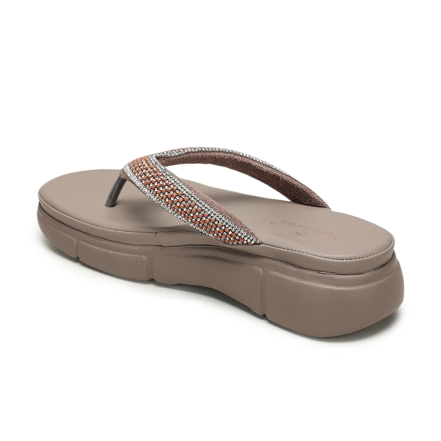 Marc Loire Women Flatform Heel Slip-On Fashion Sandals for Ethnic, Party & Modern Wear (Cheeku, UK Footwear Size System, Adult, Women, Numeric, Medium, 8)