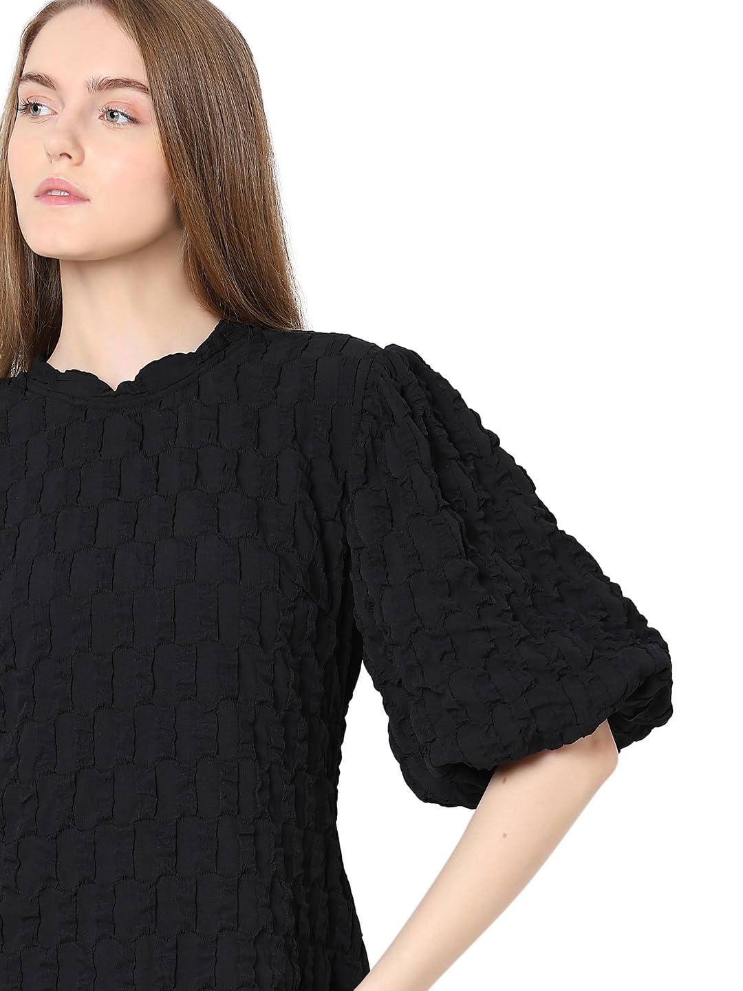 VERO MODA Women's Polyester Sheath Above The Knee Dress (10318285 Black