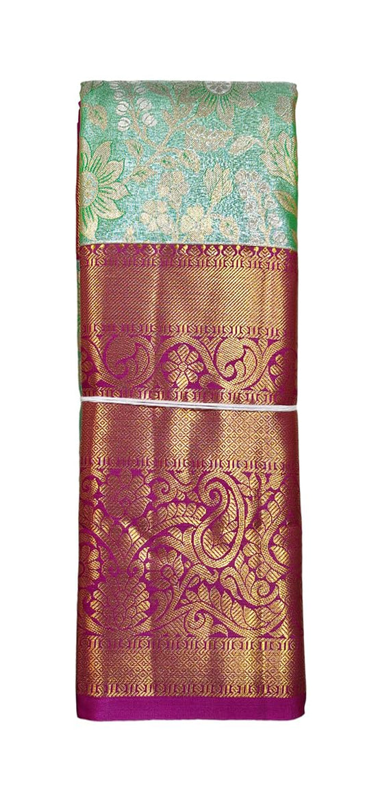 VFCollections Women's Kanchipuram Silk Pure Pattu Sarees With Blouse (VFC562-2)