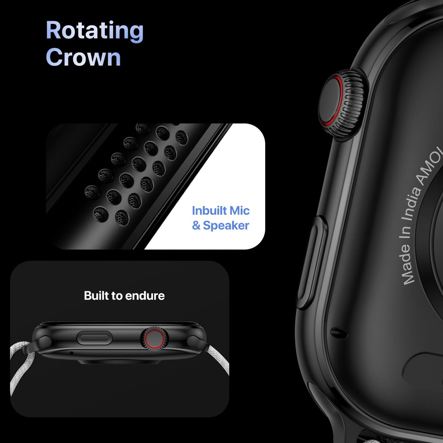 Fire-Boltt Brillia Pro Smart Watch with 51.3mm (2.02 inch) AMOLED Display, Bluetooth Calling, SpO2, Heart Rate Monitoring, 120+ Sports Modes, IP67 Waterproof, Long Battery Life (Active Black)