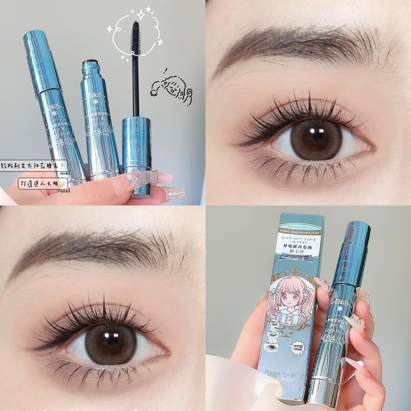 Gege Bear Fiber Curly Mascara: Waterproof, Smudge-Proof Perfection for Women Seeking All-Day Volume, Curl, and Definition – A Must-Have Mascara for Effortlessly Beautiful Eye Makeup (Black, Pack of 1)