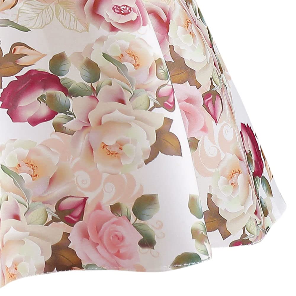 Hopscotch Girls Floral Print Party Dress In Red Color for Ages 7-8 Years