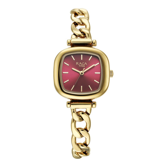 Titan Raga Showstopper 2.0 Quartz Red Dial Watch for Women-95302YM01