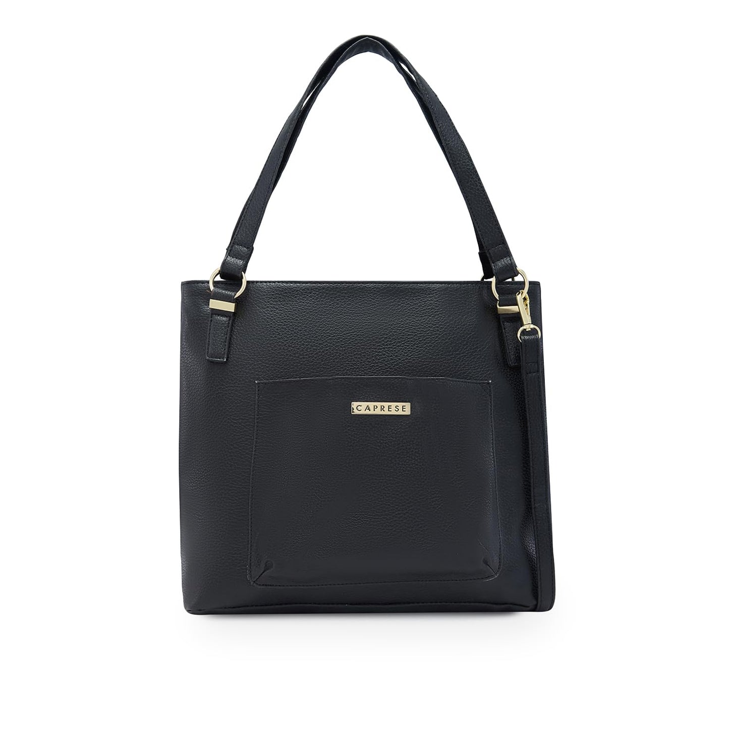 Caprese Andrea Tote Bag, Medium-Black | Stylish Handbag for Women | Spacious, Versatile Office & Daily Essentials Tote | Top Zip Closure