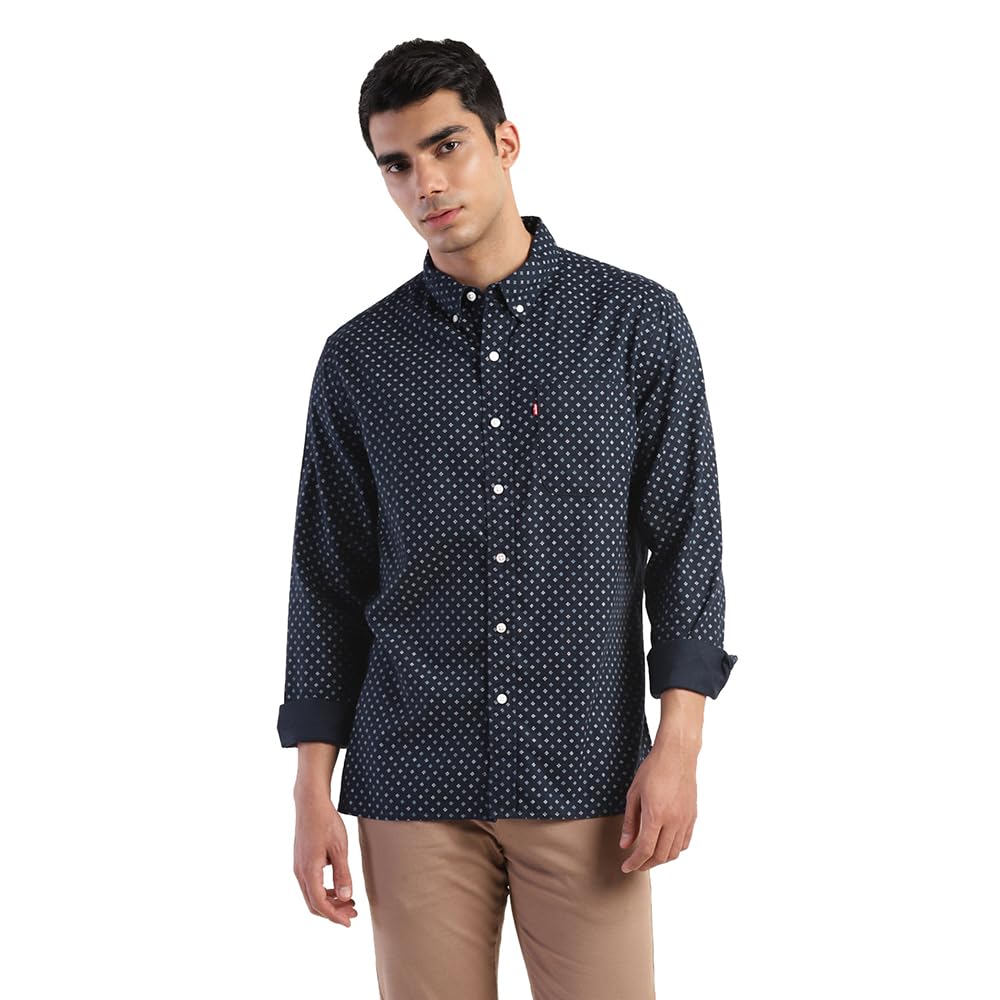 Levi's Men's Slim Fit Shirt (A3808-0011M_Navy