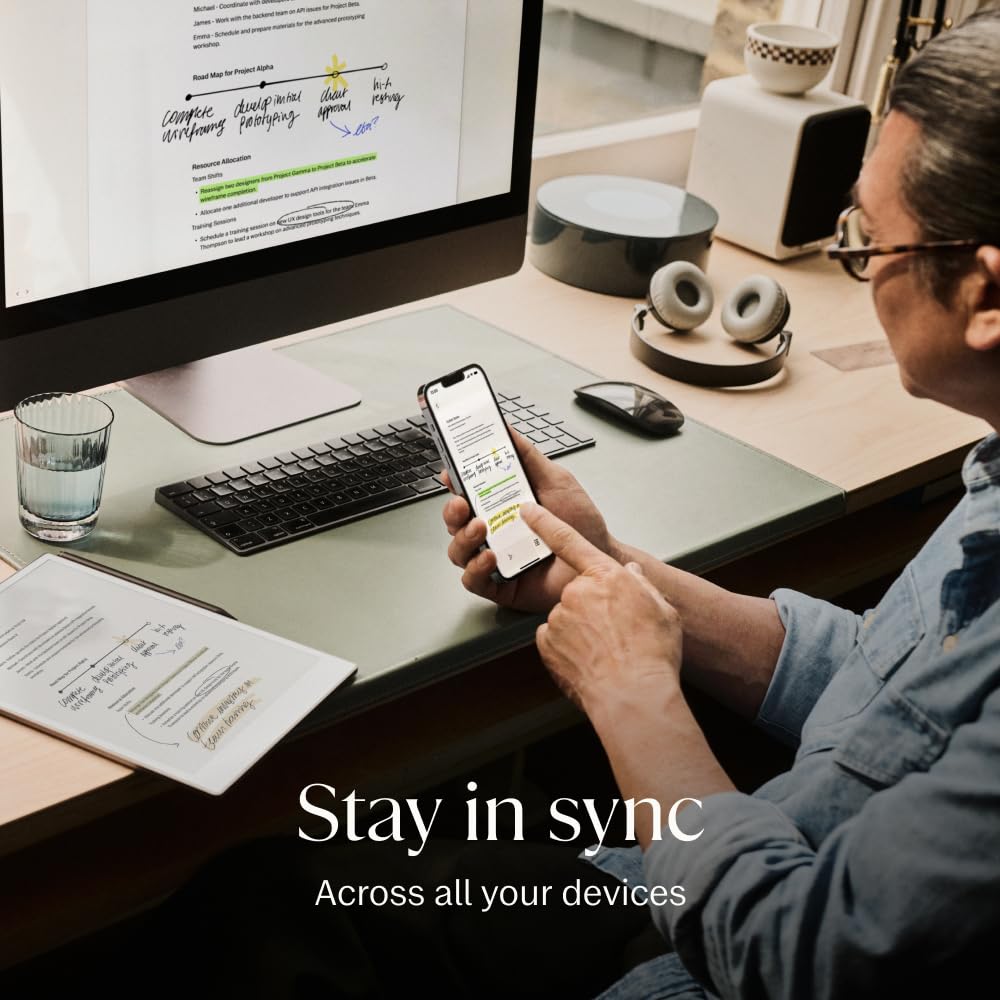 reMarkable Paper Pro Bundle Mosaic Weave Includes 11.8'' Paper Tablet Marker Plus Pen with Eraser and A Book Folio Cover Basalt, Grey