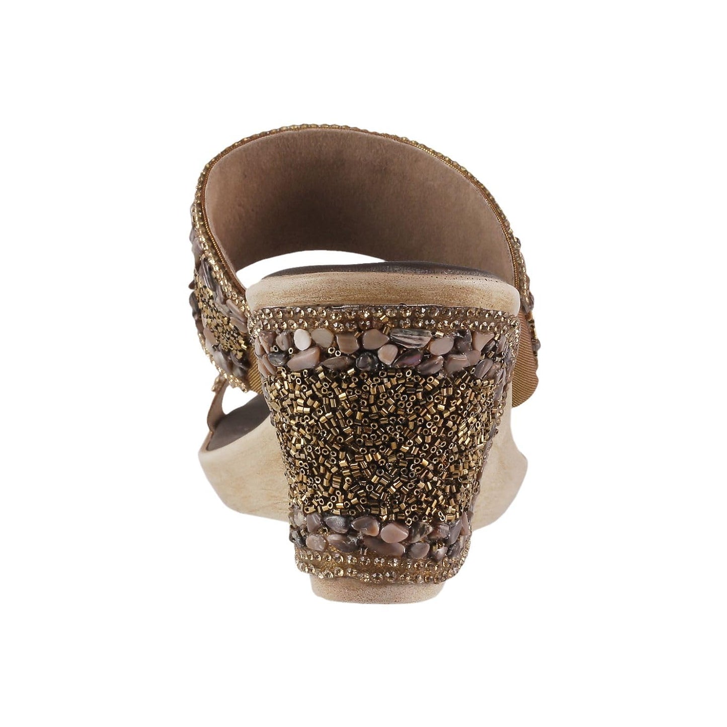 Metro Womens Synthetic Antic Gold Slip Ons (Size (3 UK (36 EU))