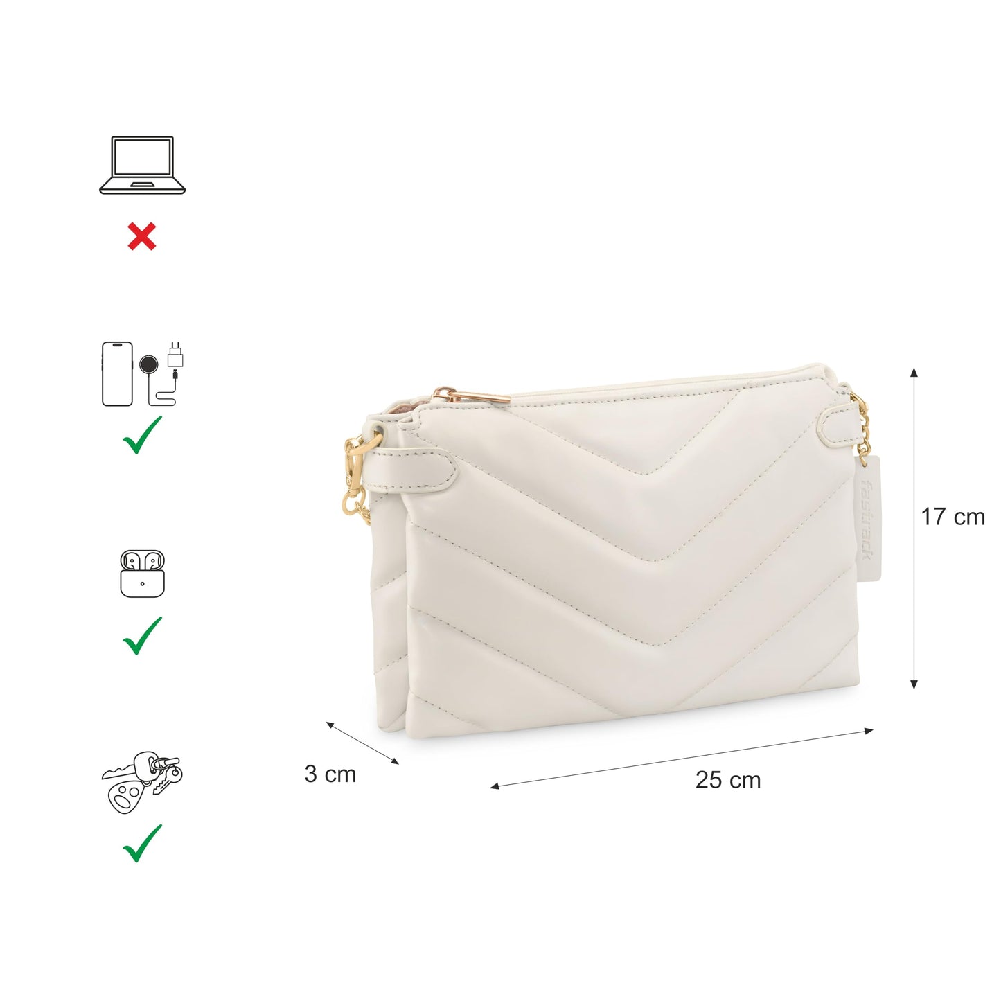 Fastrack Evening Party Sling Bag for Women, Girls and Ladies | Ladies Purse Handbag | Slings for Casual Carry Pearl White