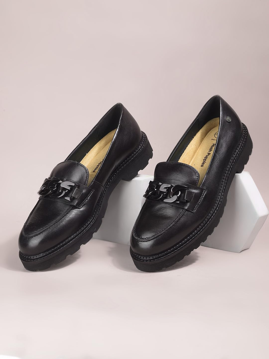 Hush Puppies Women's Slip-On Shoes – Stylish, Comfortable Everyday Footwear Black