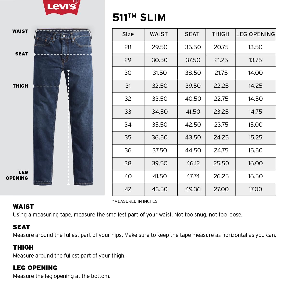 Levi's Men's Mid Rise 511 Slim Fit Mid-Rise Light Fade Stretchable Jeans Dark Indigo, 34