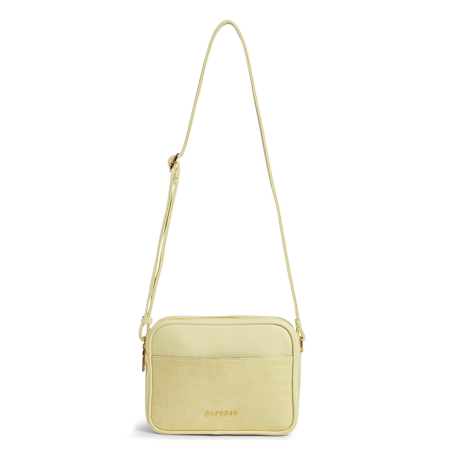 Caprese Minato Sling Medium Bag for Women | Stylish Bag with Adjustable Strap, Secure Zip Closure for Comfortable Wear | Versatile Handbag for Everyday Use, Travel & Special Occasions (Dark Beige)