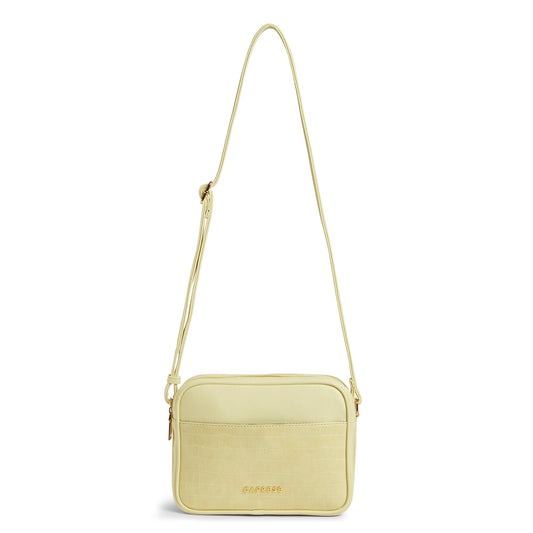 Caprese Minato Sling Medium Bag for Women | Stylish Bag with Adjustable Strap, Secure Zip Closure for Comfortable Wear | Versatile Handbag for Everyday Use, Travel & Special Occasions (Dark Beige)