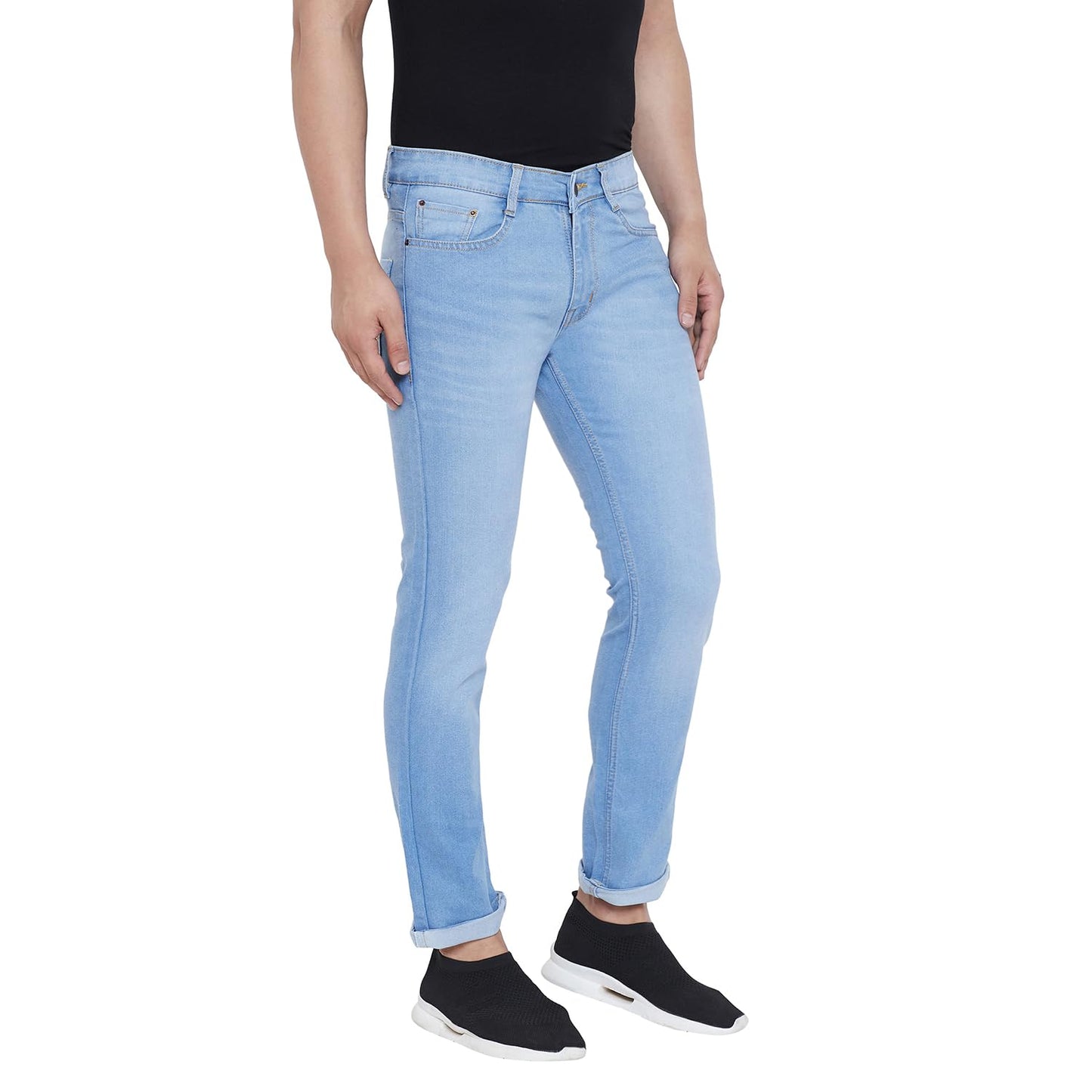 Ben Martin Men's Regular Fit Stylish Stretchable 30 Size Light Blue Casusal Denim Jeans Pant for Men, JJ3-9, Mid Rise