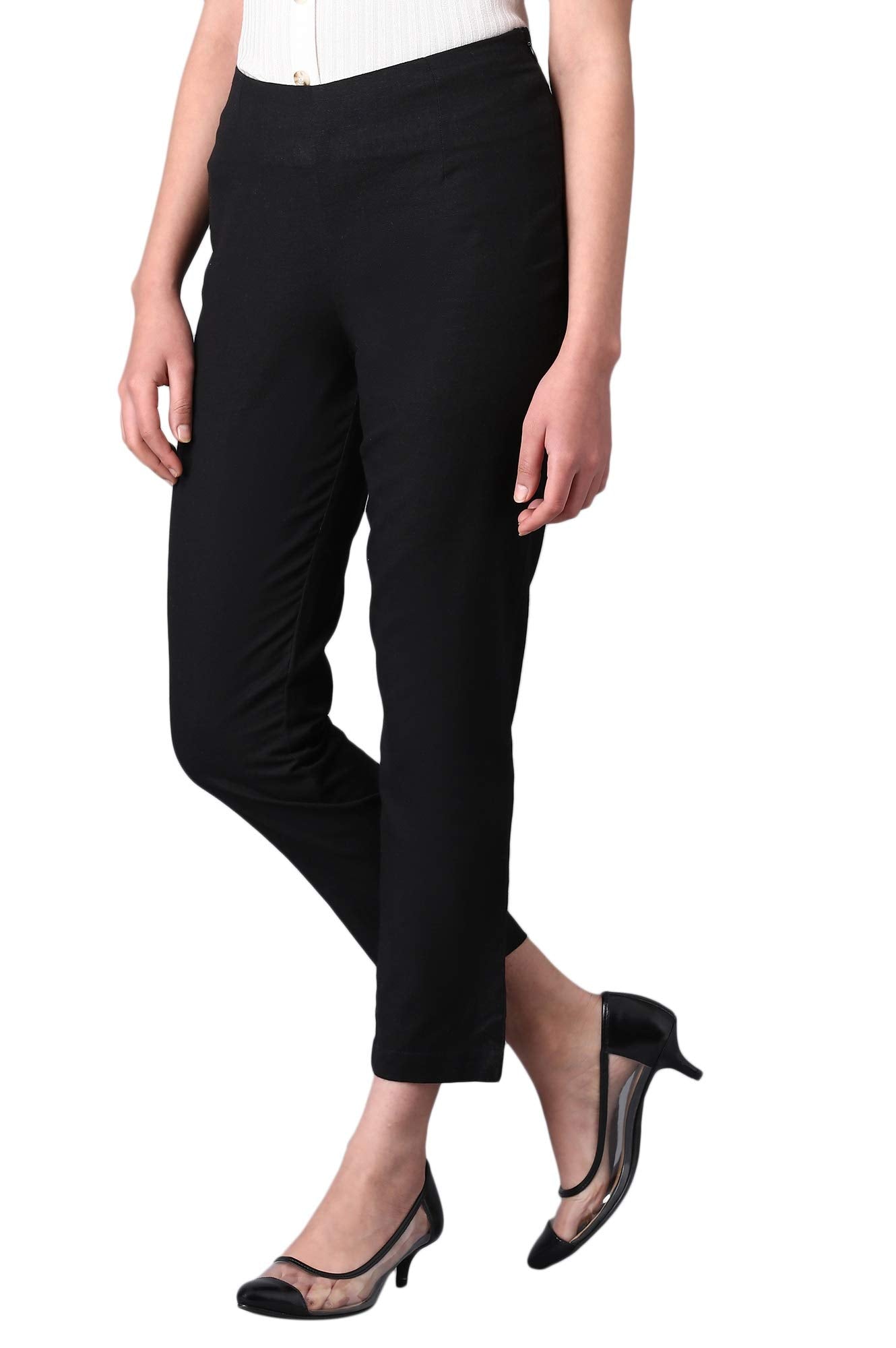 W Cotton Blend Strechable Slim Pants for Women | Cotton Blend Slim Pants for Women | Trousers for Women | W for Woman
