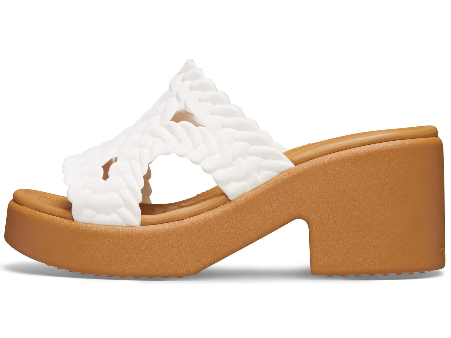 Crocs Women's Brooklyn Heels Heeled Sandal, Chalk Woven, 8