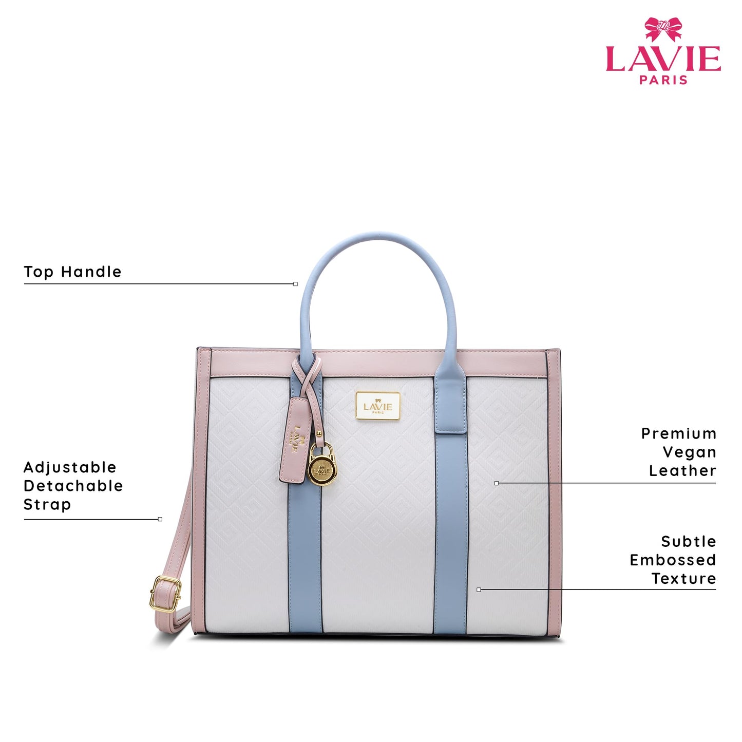 LAVIE PARIS Women's Eloise Large Box Satchel Bag | Satchel Handbag for Work | Ladies Purse | Stylish Shoulder Bag | Gift for Women