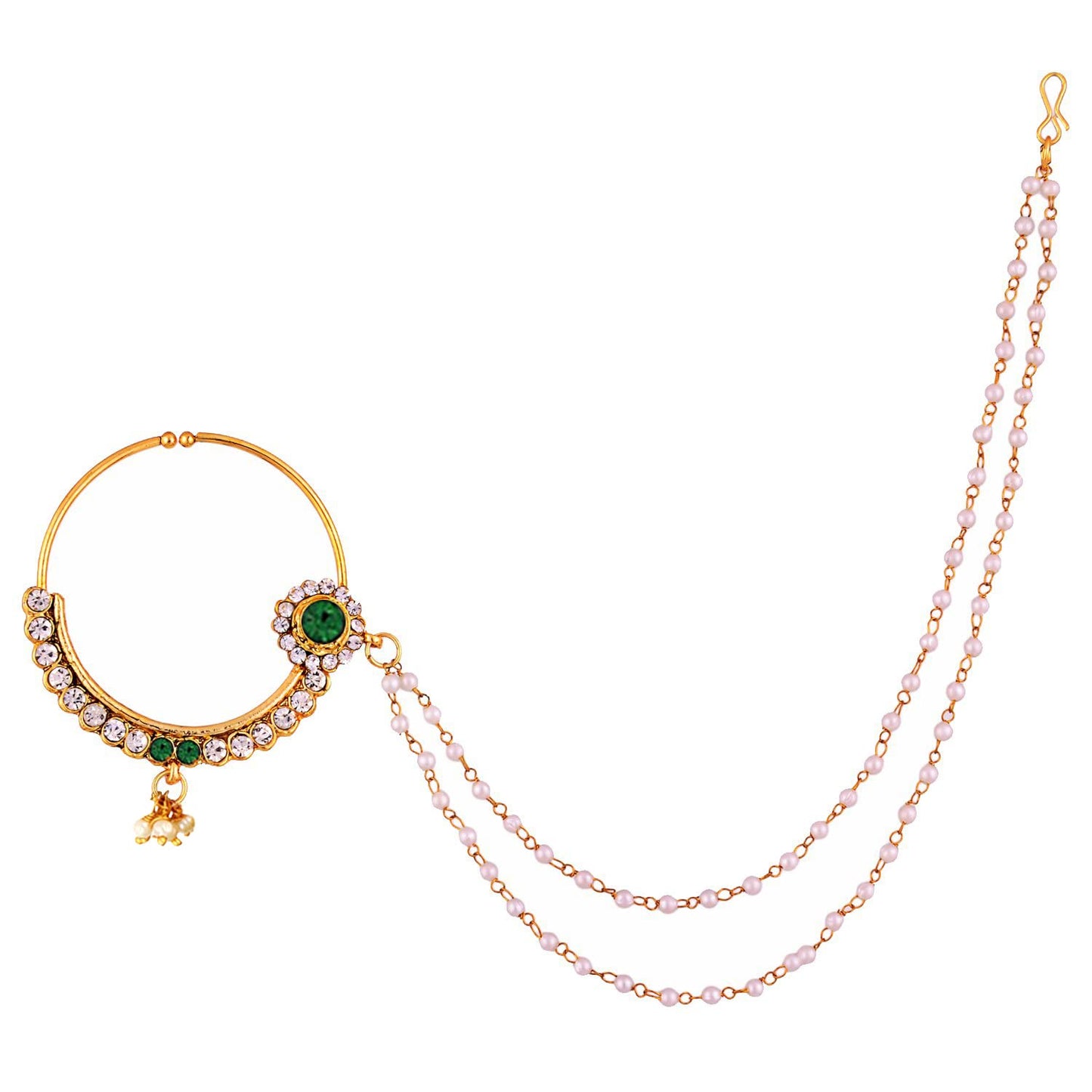 Lucky Jewellery Wedding Designer Green Color Gold Plated Dulhan Choker Bridal Set for Girls & Women (2475-L1ZS-KD124-G)