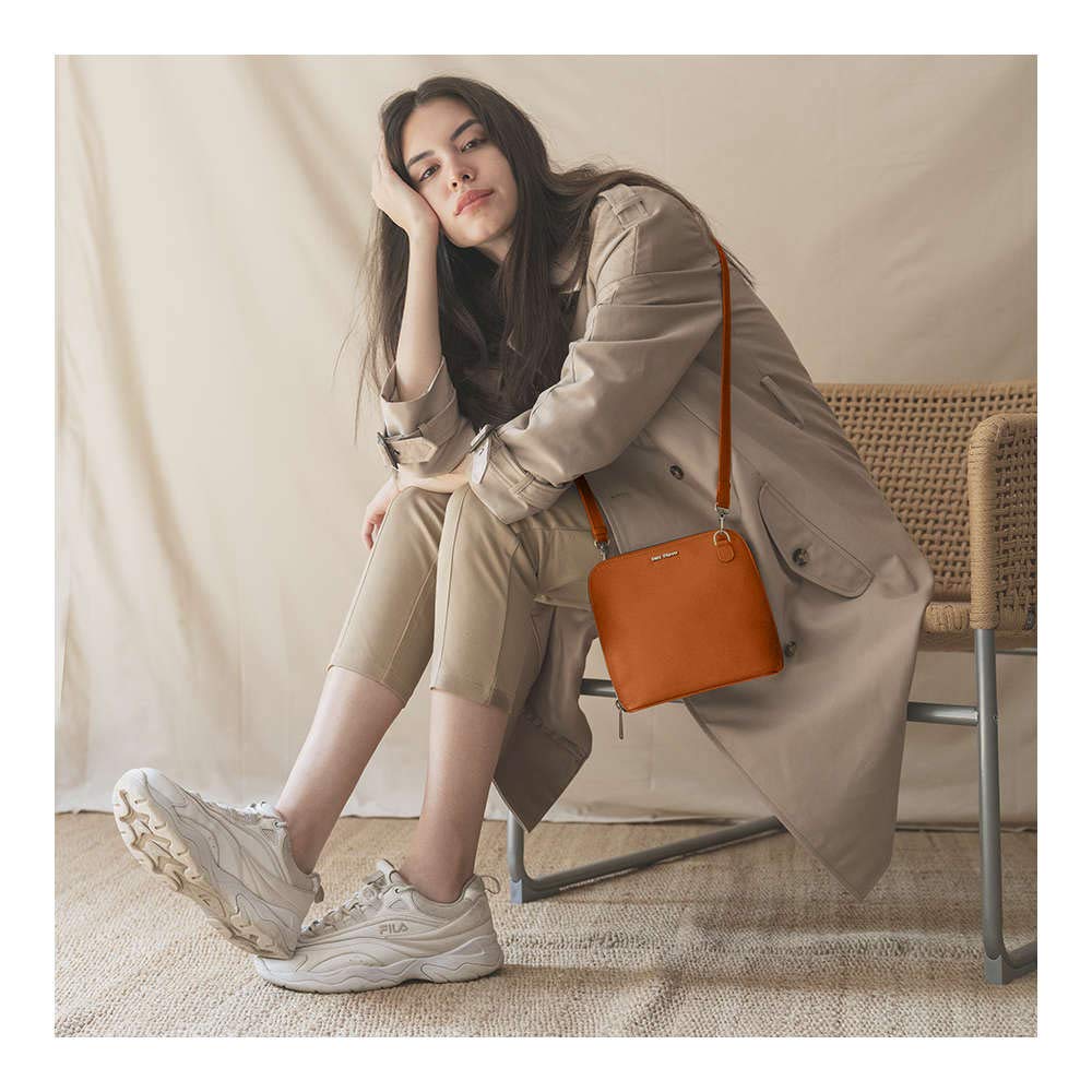 DailyObjects Trapeze Sling Crossbody Bag for Girls and Women | Made with Durable Vegan Leather Material | Carefully Handcrafted | Zip Closure | Adjustable and Detachable Straps | Multicolor