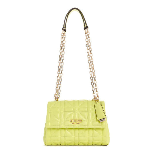 GUESS Women's Lime Green Quilted Shoulder Bag| Ladies Purse Handbags | Gift For Ladies