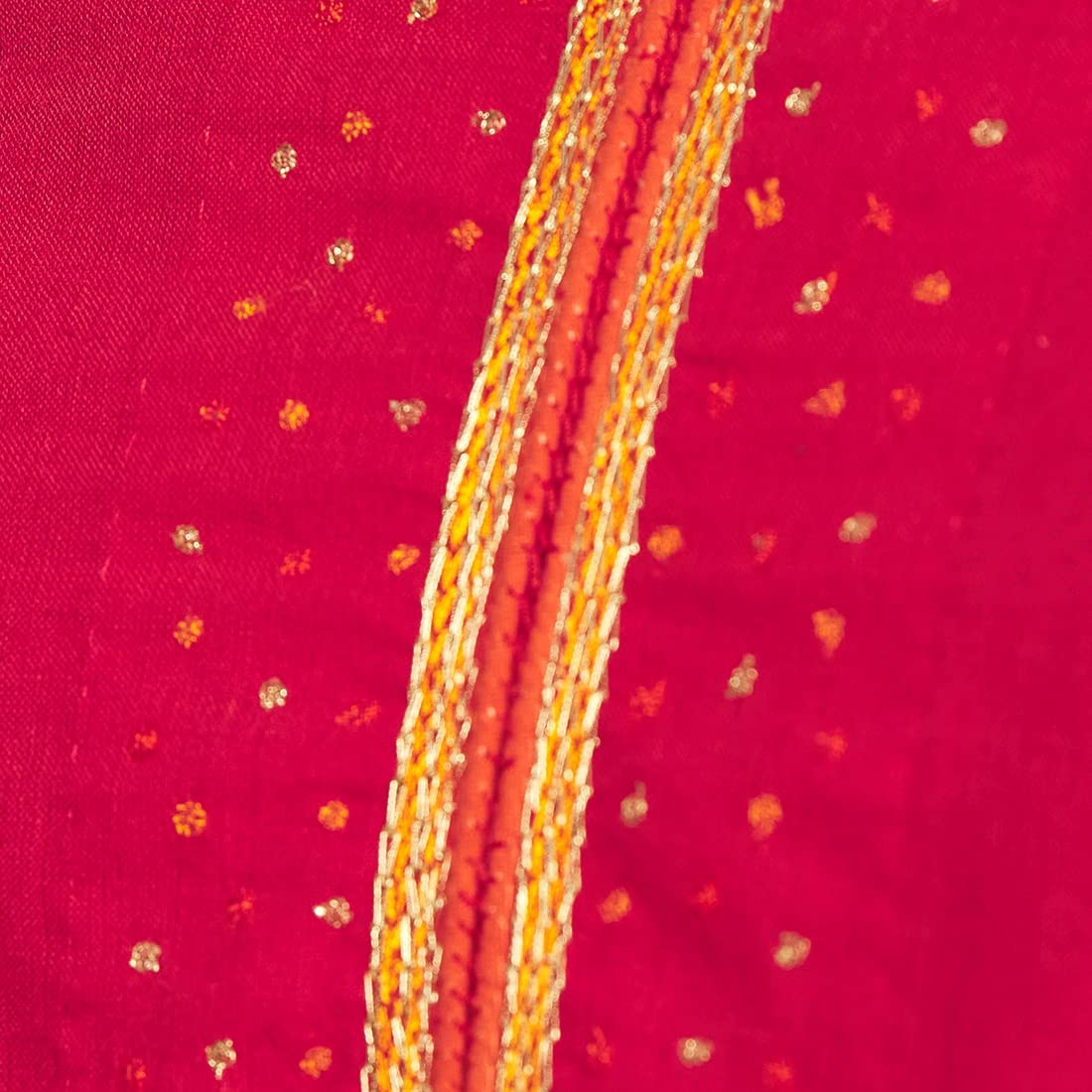 Fabindia Women Cotton Embroidered Long Kurta Red_XL