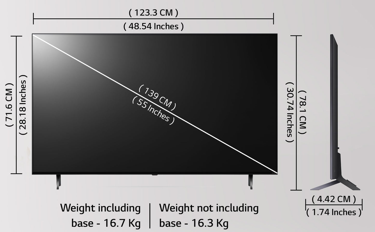 LG 139 cm (55 inches) QNED-75 Year 2024 Edition 4K Ultra HD (3840x2160) Smart WebOS QNED TV 55QNED75SRA (Black)