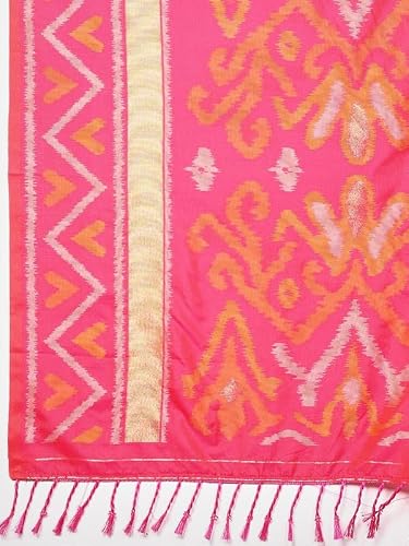 Meena Bazaar Woven Art Silk Saree With Blouse Piece | Orange