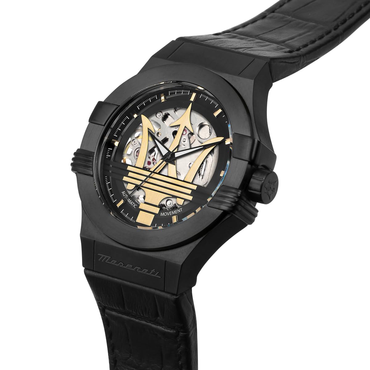 Maserati Leather Analog Silver Dial Men Watch-R8821108036, Black Band