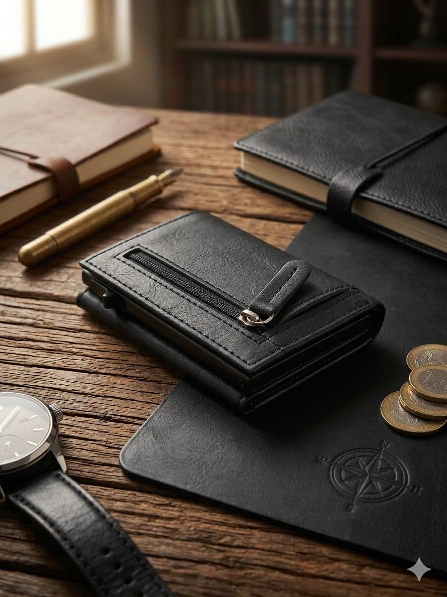 The Bae Gift RFID Protected Wallet | Personalised Gift for Man Custom Name |Pop-up Card Holder | Up to 8 Cards | Credit & Debit Cardholder