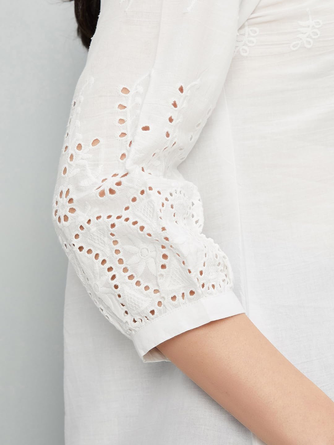 Max Women Schiffli Casual Tunic (INDIE41018OFF White)_M