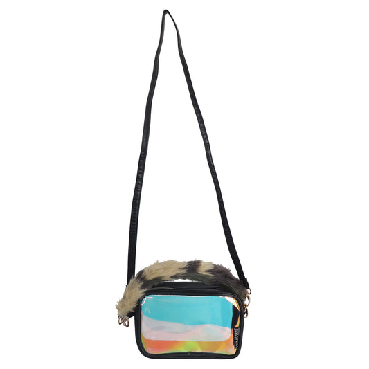 Hamster London Shiny Fur Handle Sling Bag for Girl's and Woman (Gold)