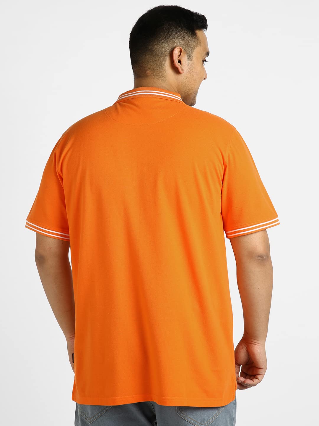 Urbano Plus Men's Orange Solid Regular Fit Half Sleeve Cotton Polo T-Shirt (pluspolosolp-033-orange-3xl)