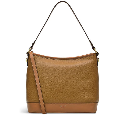 RADLEY London Babington Plain - Women's Leather Shoulder Bag - Medium Size Purse - Women's Shoulder Handbag, Caramel