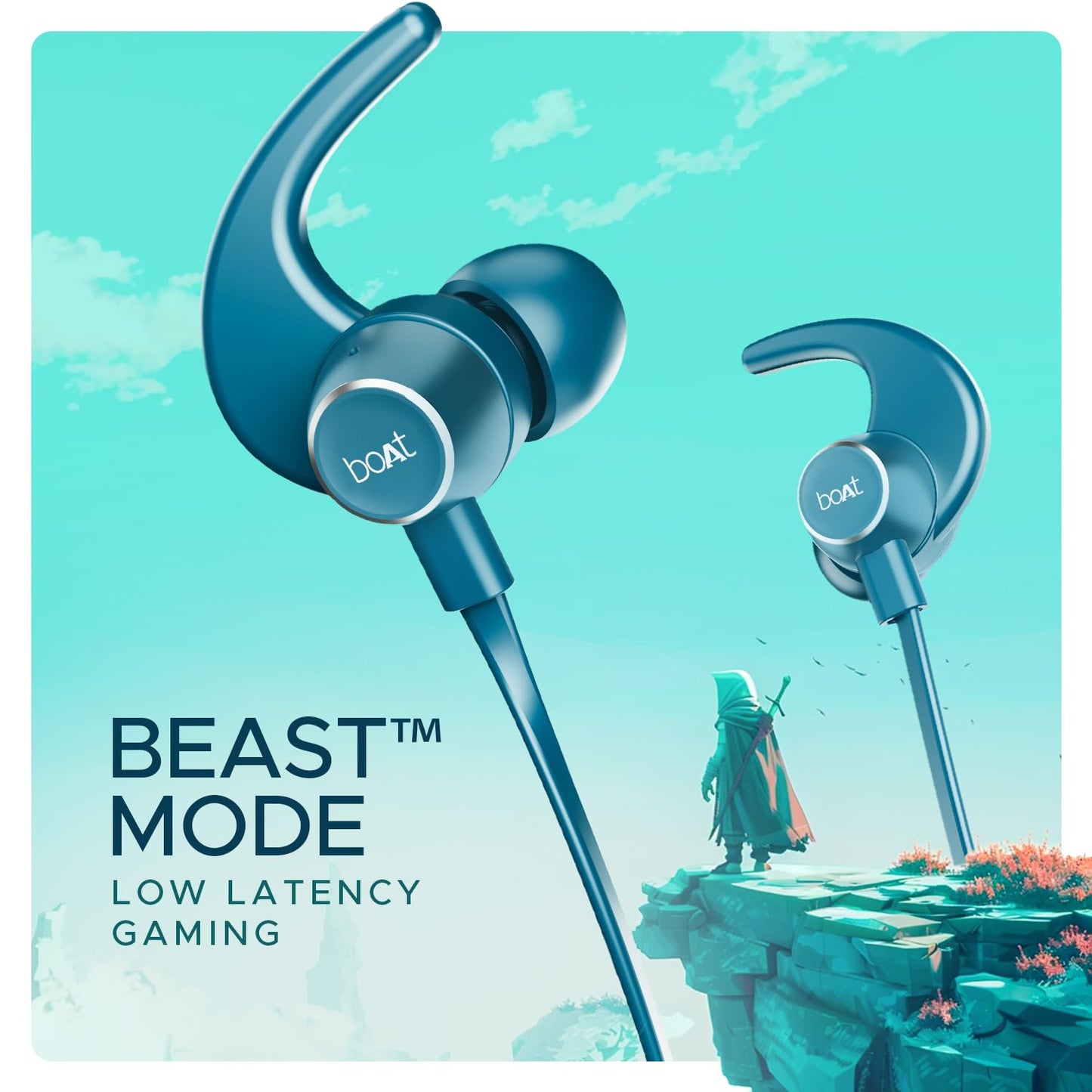 boAt Rockerz 255 Pro+, 60HRS Battery, Fast Charge, IPX7, Dual Pairing, Low Latency, Magnetic Earbuds, Bluetooth Neckband, Wireless with Mic Earphones (Teal Green)