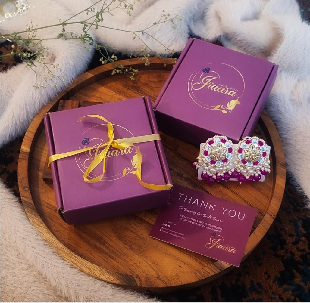 Jiaara Gold toned Anti-tarnish Statement earrings for women (Square pearl drop)