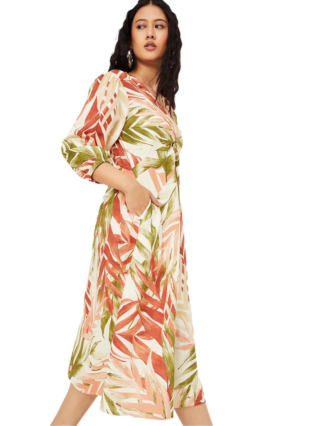 Max Women's Cotton A-Line Below The Knee Dress