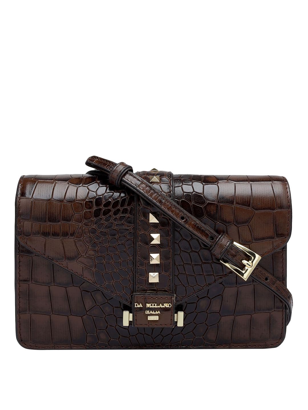 Da Milano Genuine Leather Brown Shoulder Bag (00373A-OL) (Small)