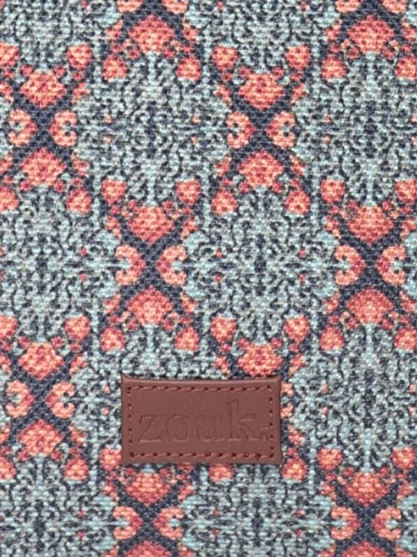 ZOUK Kolkata Nouveau Motif Printed Women's Jute Handcrafted Vegan Leather Multicolor Everyday Tote