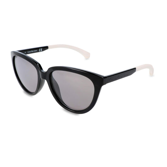 Calvin Klein Jeans Solid Oval Women Sunglasses - (CKJ 802 001 55 S |55| Grey Color Lens)