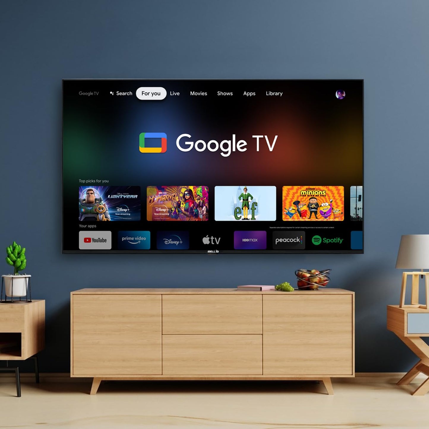 IBELL 109cm (43 inches) Frameless Google LED TV - Full HD, Android 11.0, Smart Features, Crisp Display, Sleek Design (GTV43E, Black)