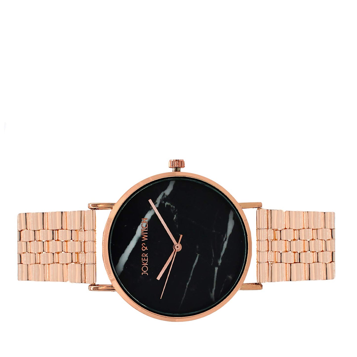 Joker & Witch Women April 34mm Black Dial 18mm Rose Gold Stainless Steel Watch