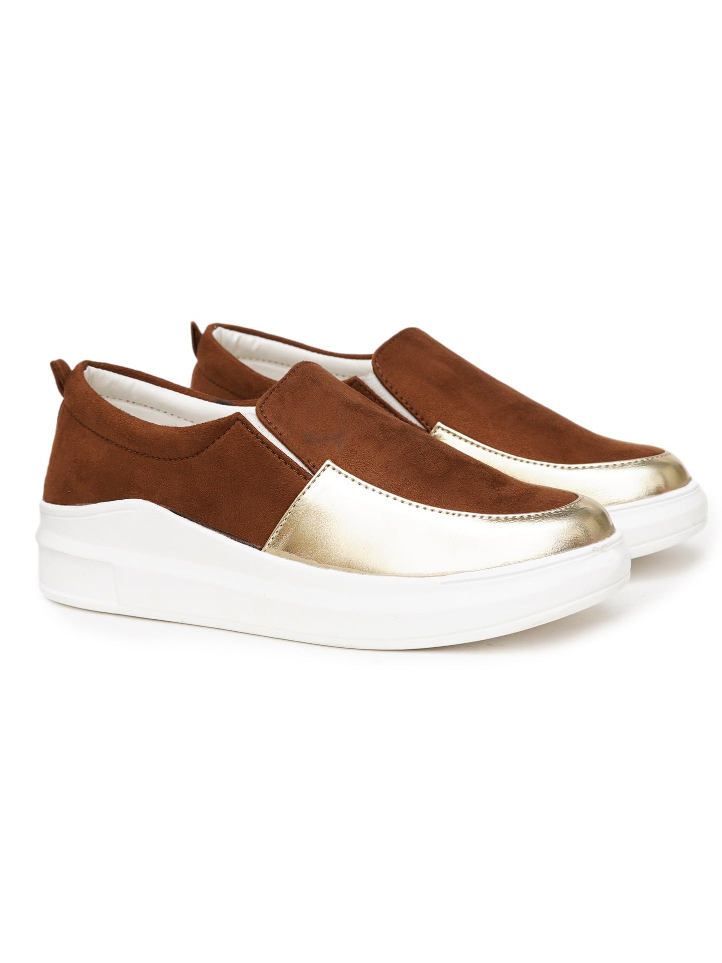 SHOECUBE Womens Swift Haven Brown Sneaker_6 UK (SHCB-KPK-GUD-OL-TAN/Gold)