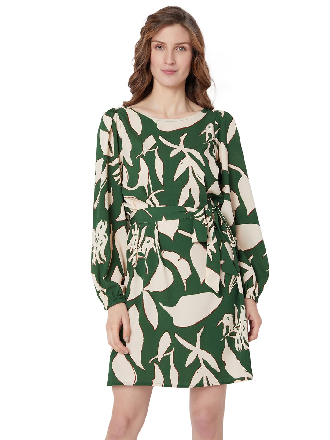 VERO MODA Women's Polyester Shift Mini Dress (10309368- Rosin,Green